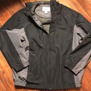 St. John’s Bay Windbreaker Jacket Black Gray Men’s Large